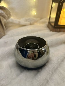 Świecznik srebrno-czarny 9