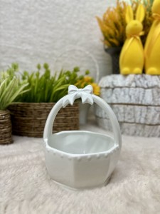 Koszyk ceramiczny biały 19