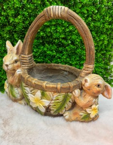 Koszyk ceramiczny z zającami 34