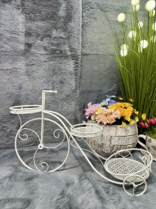 Rower metalowy biały  z miejscem na donice 49