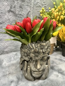 Donica głowa postarzałe srebro 23