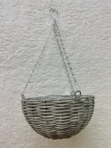 Donica szara wisząca kosz wiklinowy 