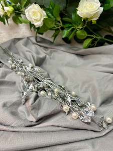 Gałązka srebrna z kryształkami 72