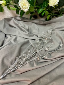 Gałązka srebrna z kryształkami 90