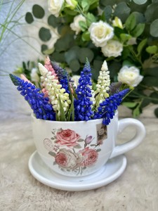 Osłonka filiżanka biała z różą  11 