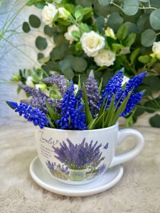 Osłonka filiżanka biała z lawendą  11 