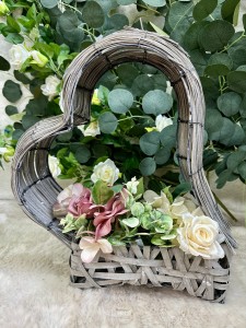 Osłonka wiklinowa brązowe serce 40 