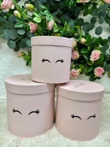 Zestaw pudełek dekoracyjnych pudrowo-różowych 