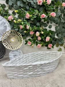 Osłonka wiklinowa biała 65