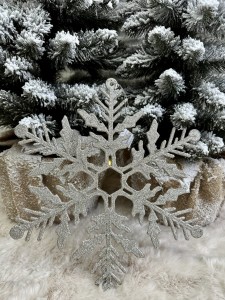 Zawieszka śnieżynka szampańskie złoto 30