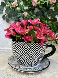 Osłonka filiżanka biało-czarna 16 