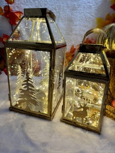 zestaw lampionów złotych LED 46/35