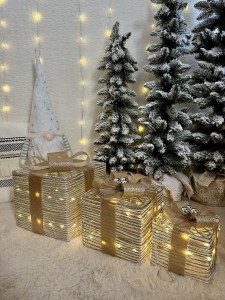 Prezenty złoto-srebrne  3szt LED 