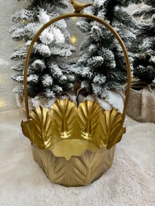 Osłonka metalowa złota z ptaszkiem 43