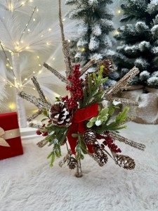 Zawieszka śnieżynka z dekorem 33