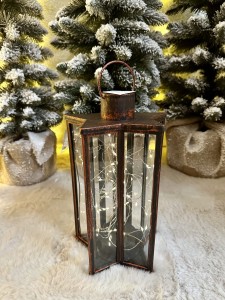 Lampion solarny gwiazda miedziana  32