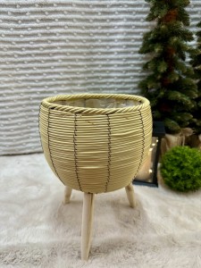 Donica wiklinowa stojąca beżowa 36