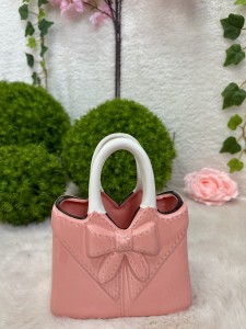 Wazon torebka różowa kokarda 21 