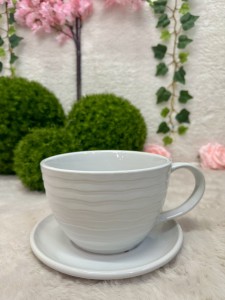 Osłonka filiżanka fala biała  12 