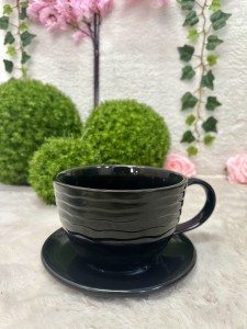 Osłonka filiżanka fala czarna  12 