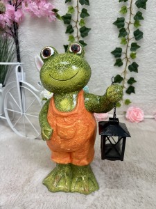 Żaba ceramiczna z latarnią 42