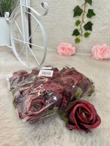 Róża wyrobowa bordowa 12szt.  