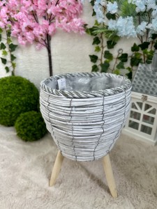 Donica wiklinowa stojąca szara 39