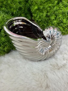 Wazon muszla srebrny 13 