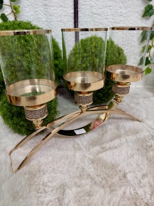 Świecznik złoty na 3 świece 29