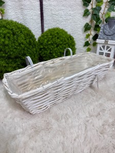 Rynienka wiklinowa do zawieszenia biała 50