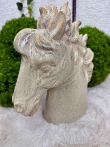 Głowa konia ceramiczna ecru 32