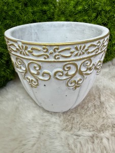 Osłonka betonowa biała dekor 21