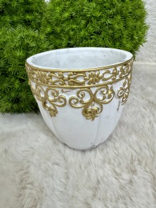 Osłonka betonowa biała dekor 13