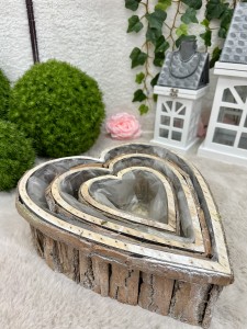 Zestaw osłonek drewnianych serc    