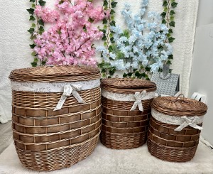 Zestaw koszy plecionych 3szt. 