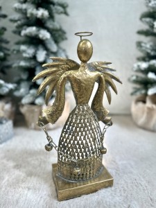 Świecznik metalowy anioł 40