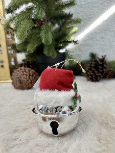 Bombka dzwonek srebrny Mikołaj 11
