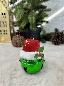 Bombka dzwonek zielony Mikołaj 11 